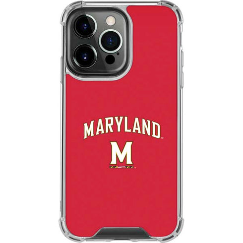 University of Maryland Collegiate Text Red iPhone 16 Pro Clear Case